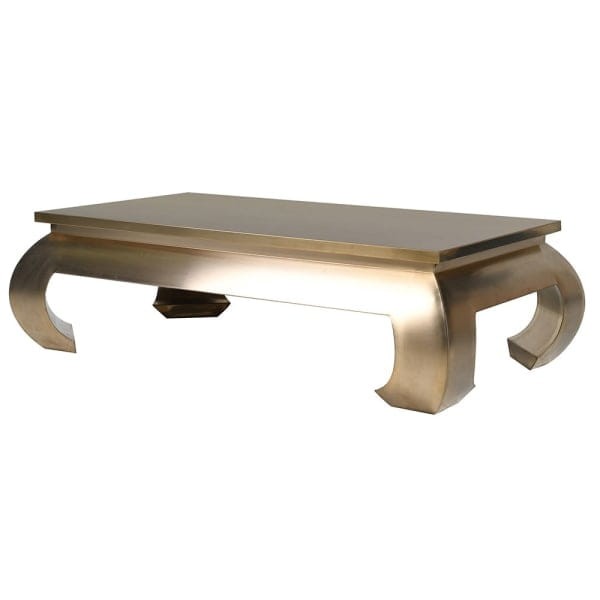 Stolik kawowy Belgrave Gold 140x80 cm stal nierdzewna ława do salonu