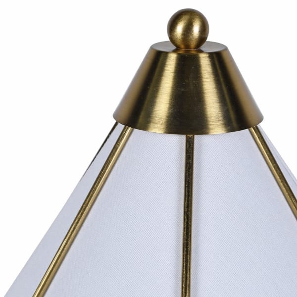 Lampa stołowa Luxury Gold 73 cm marmurowa podstawa złote detale lniany abażur