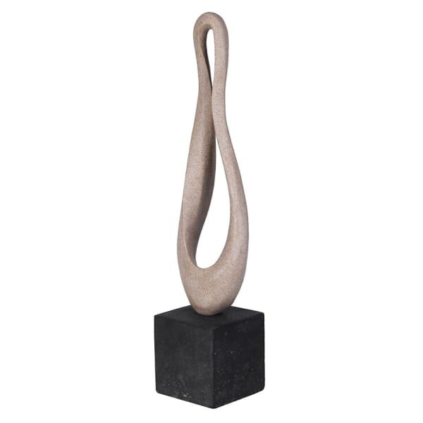 Rzeźba abstrakcyjna Maldon Sand 69 cm żywica beż i czerń abstrakcja