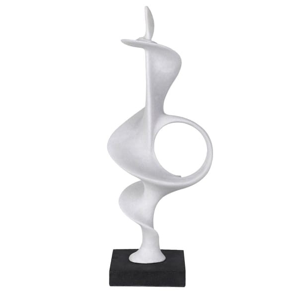 Rzeźba abstrakcyjna Maldon White 70 cm żywica biel i czerń abstrakcja