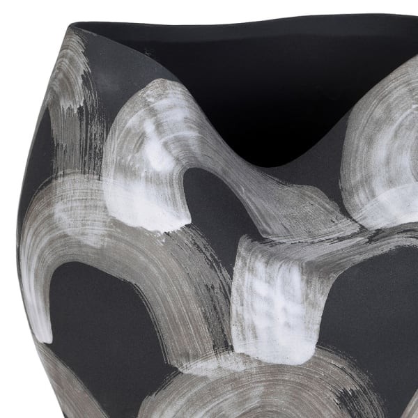 Czarny wazon z porcelany Symphony Arch 44 cm czarny wazon oryginalny design