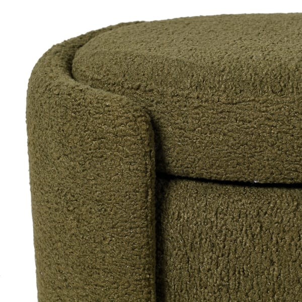Skrzynia ławka Luxury Olive 112 cm tkanina boucle bukla zieleń oliwkowa