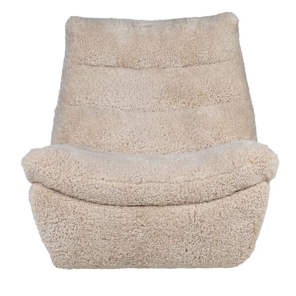 Fotel Kingham Shearling - fotel ze sztucznej owczej skóry 103 cm designerski fotel do salonu