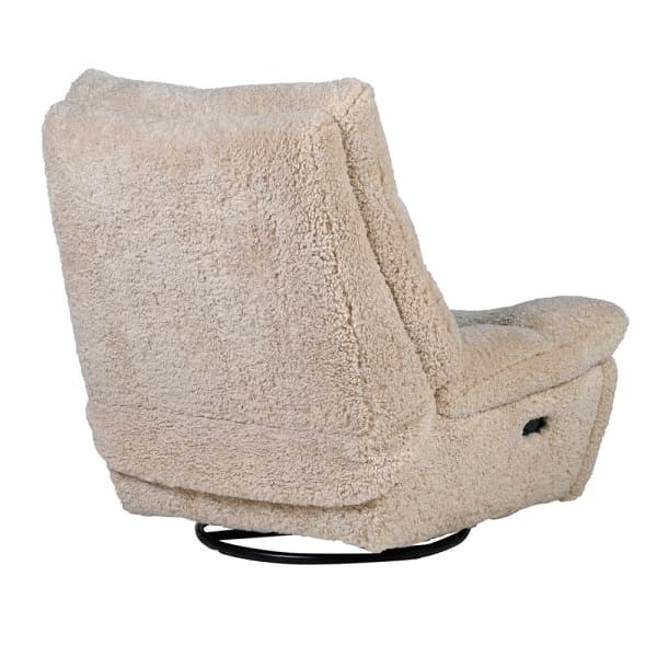 Fotel Kingham Shearling - fotel ze sztucznej owczej skóry 103 cm designerski fotel do salonu
