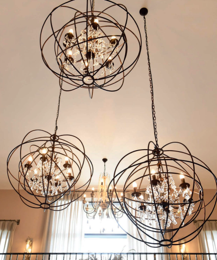 Żyrandol Sphere Crystals żelazo kryształy 90x87 cm lampa sferyczna żyrandol kula