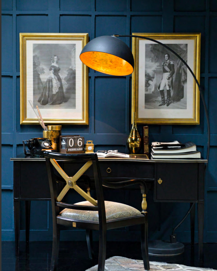 Lampa podłogowa Chester Black 178 cm czarna żelazna lampa podstawa z marmuru