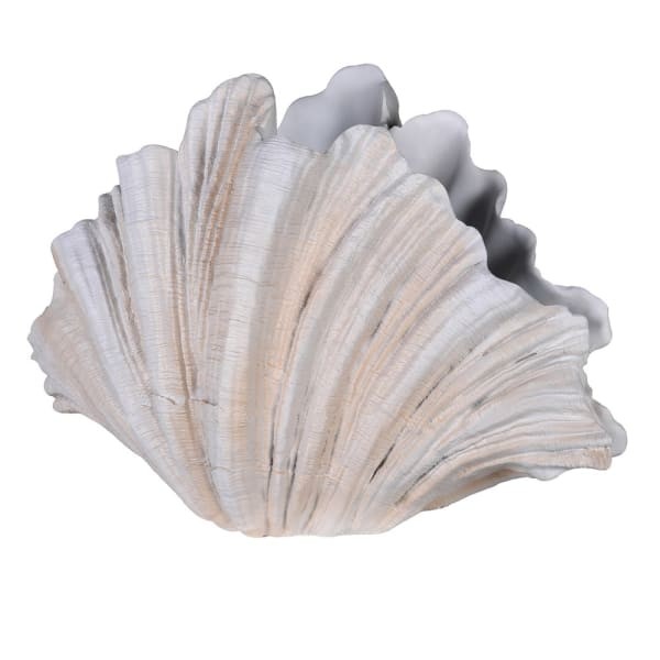 Wazon Shell kremowy 55 cm - wazon muszla kremowa żywica