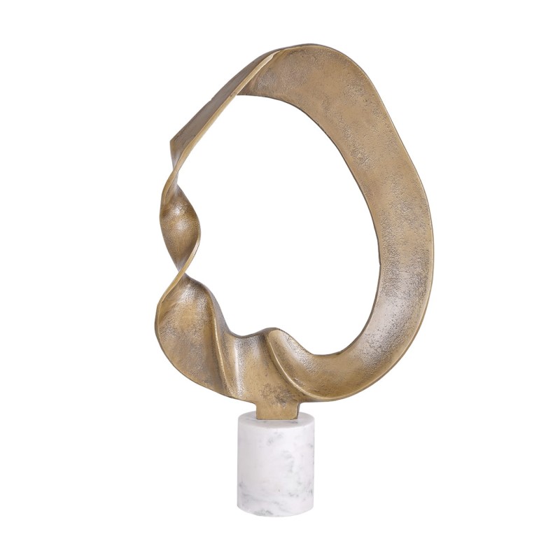 Złota rzeźba Bromley 51 cm nowoczesna rzeźba z aluminium