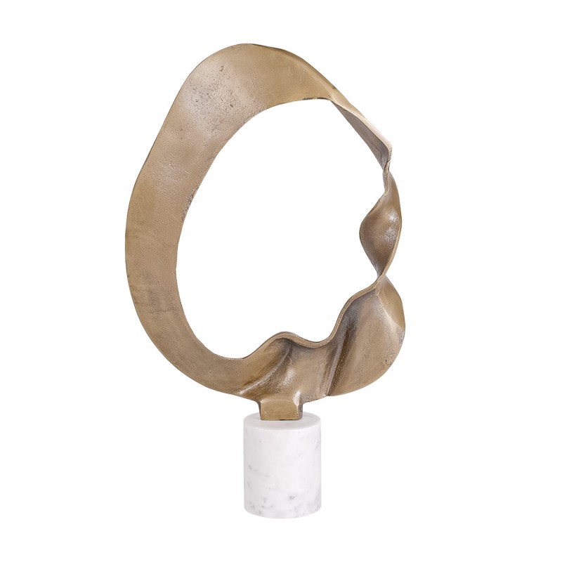 Złota rzeźba Bromley 51 cm nowoczesna rzeźba z aluminium