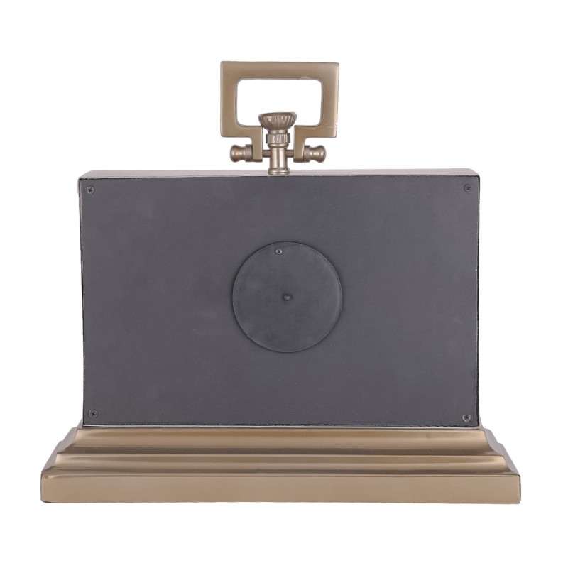 Zegar stojący na komodę Brompton Brass S - złoty zegar stojący biała tarcza 46x43 cm