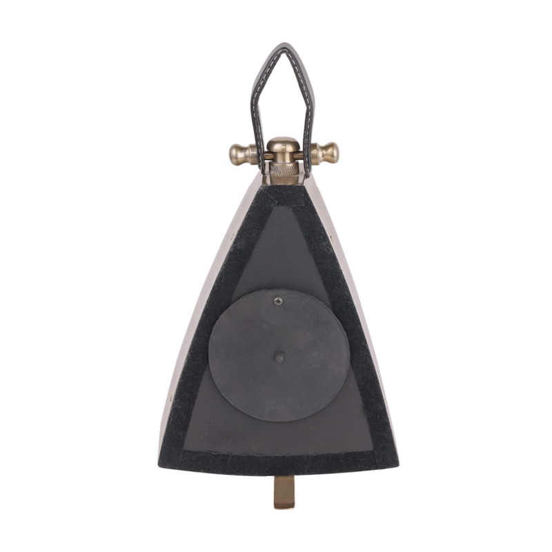 Zegar na biurko Eaton Brass 36 cm złoty zegar stojący mosiądz skóra