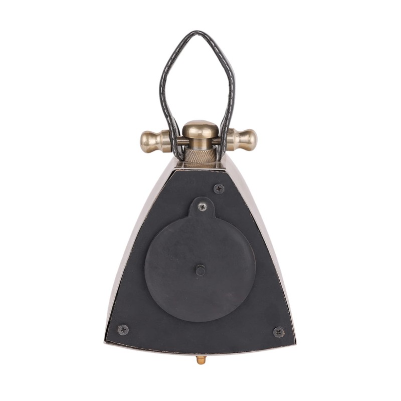 Zegar na biurko Eaton Brass S 18 cm złoty zegar stojący mosiądz skóra