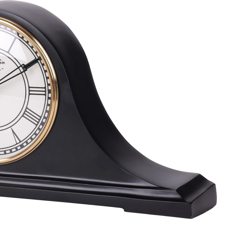 Zegar nablatowy Retro 44x20 cm czarny zegar kominkowy mechanizm kwarcowy