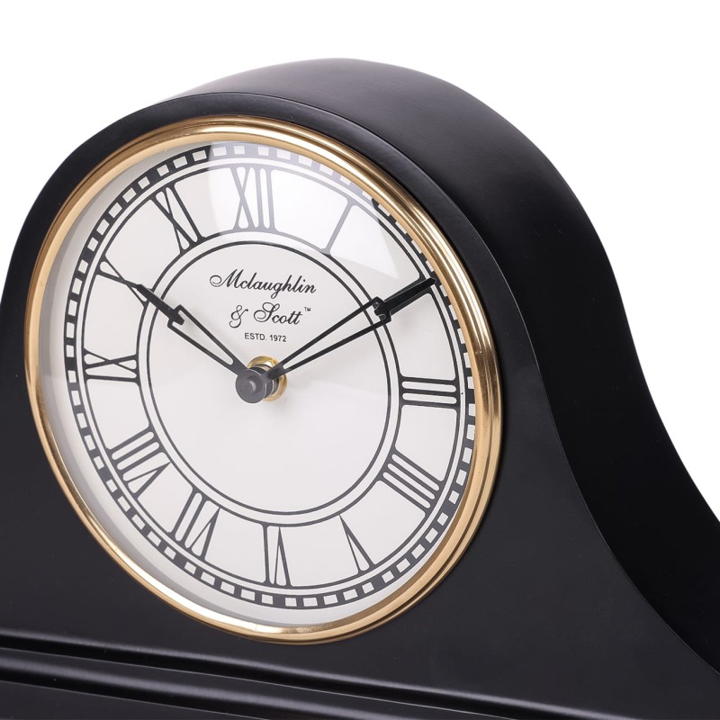 Zegar nablatowy Retro 44x20 cm czarny zegar kominkowy mechanizm kwarcowy