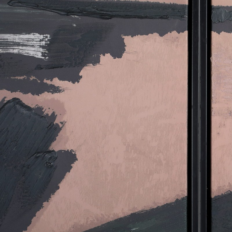 Nowoczesny obraz dwa panele Brush Taupe 160x120 cm czerń i beż abstrakcja