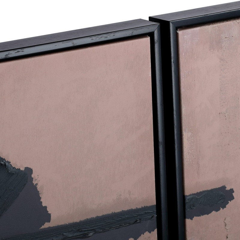 Nowoczesny obraz dwa panele Brush Taupe 160x120 cm czerń i beż abstrakcja