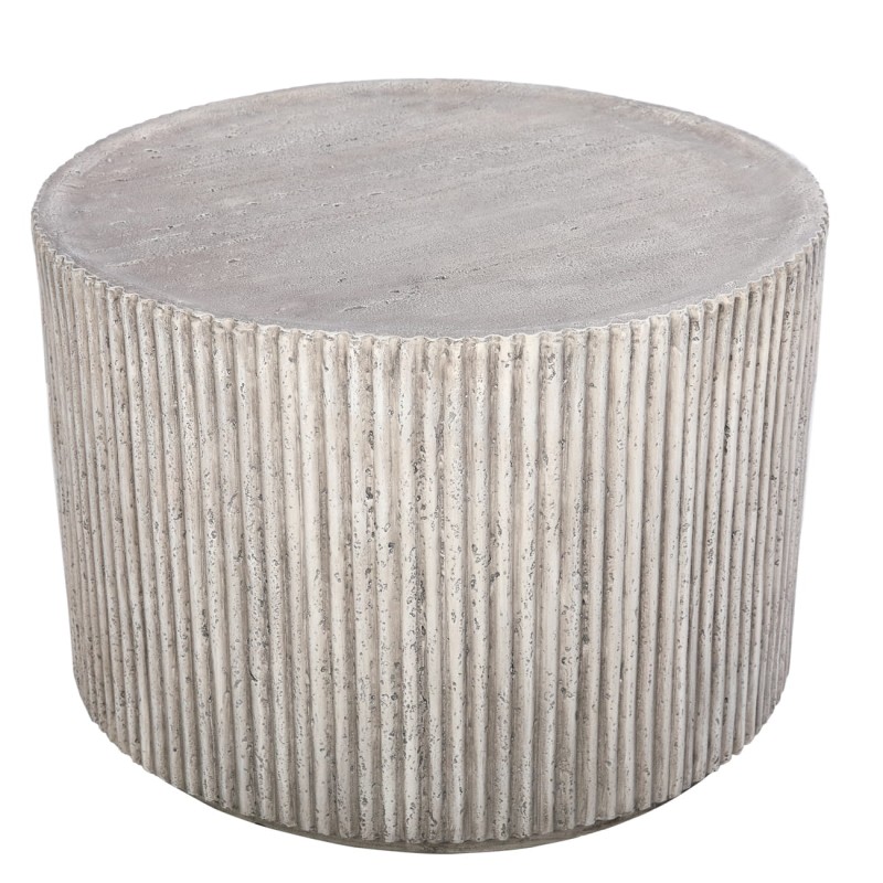 Okrągły stolik kawowy Stone 67 cm kompozyt kamienny ryflowana podstawa