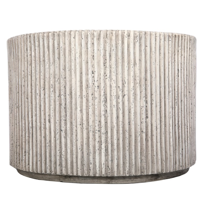 Okrągły stolik kawowy Stone 67 cm kompozyt kamienny ryflowana podstawa