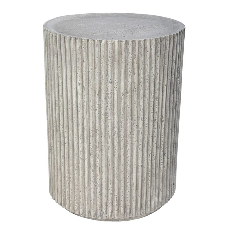 Okrągły stolik pomocniczy Stone 57 cm kompozyt kamienny ryflowana podstawa