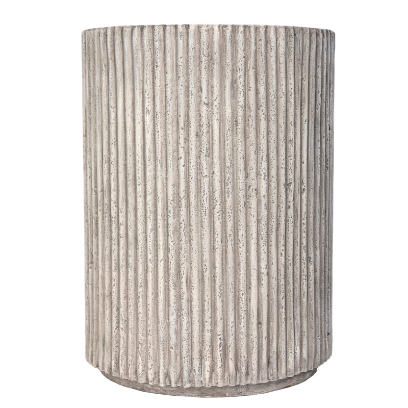 Okrągły stolik pomocniczy Stone 57 cm kompozyt kamienny ryflowana podstawa