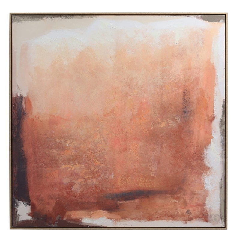 Obraz Terracotta na płótnie 100x100 cm ręcznie wykończony w drewnianej ramie