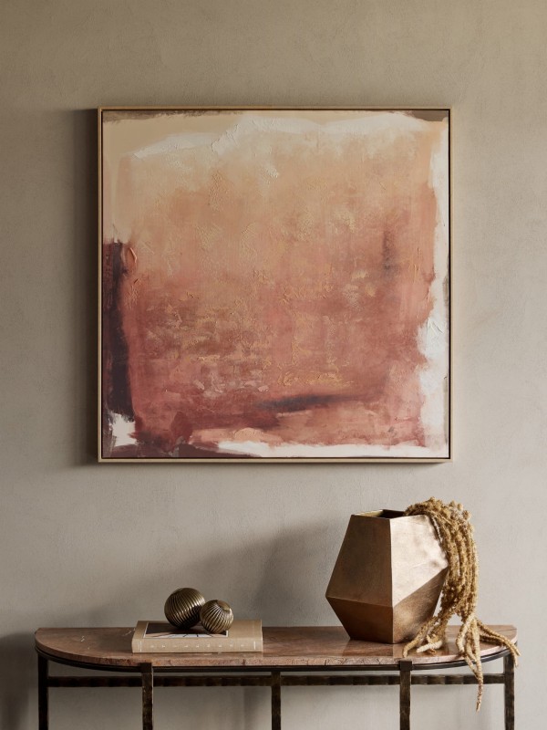 Obraz Terracotta na płótnie 100x100 cm ręcznie wykończony w drewnianej ramie