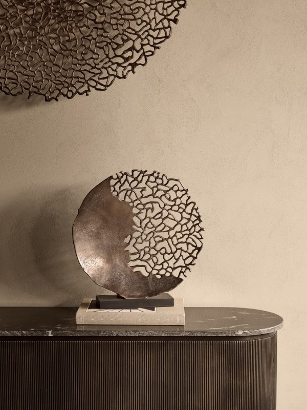 Rzeźba Chelsea Bronze 44 cm aluminium dysk ażurowy wzór