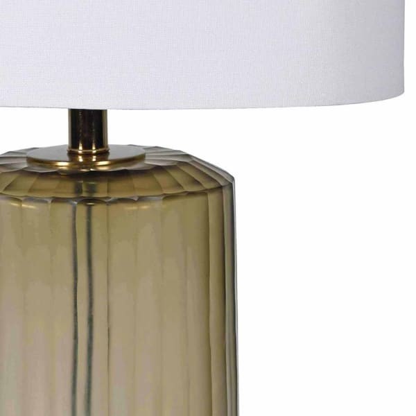Zielona lampa stołowa ze szkła do salonu i sypialni