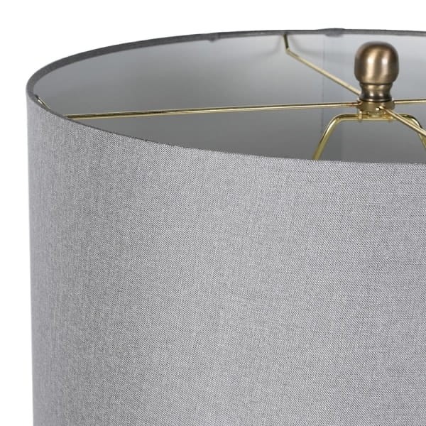 Lampa stołowa Elegance Brown 82 cm brązowa ceramiczna lampa na komodę z szarym abażurem