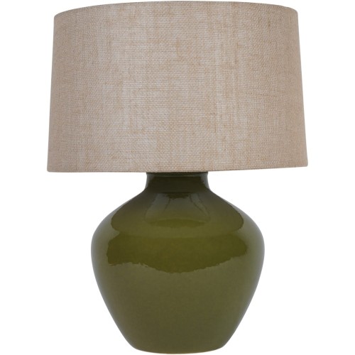 Lampa stołowa ceramiczna Finsbury Green 55 cm beżowy abażur