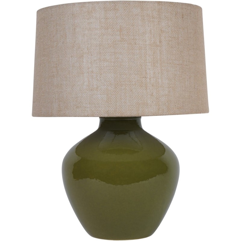 Lampa stołowa ceramiczna Finsbury Green 55 cm beżowy abażur