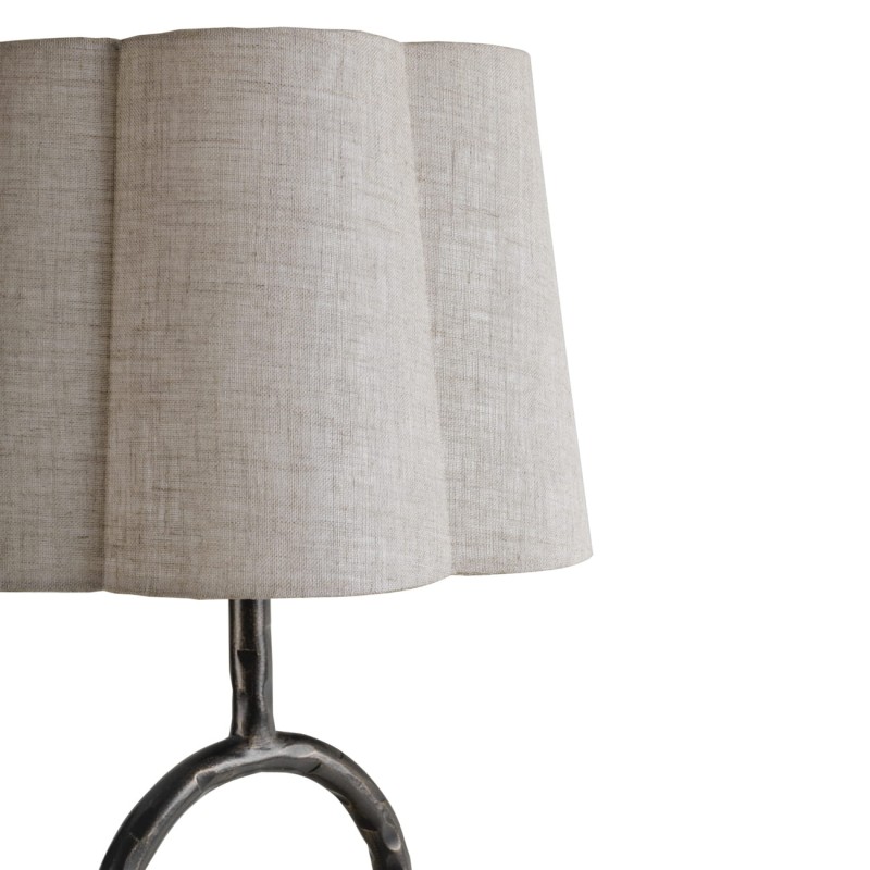 Lampa stołowa Chiswick 90 cm - lampa stołowa metalowa do salonu lniany abażur