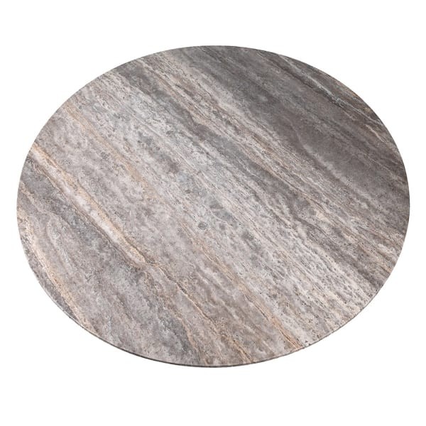 Okrągły stół do jadalni Travertine Grey 150 cm stół na jednej nodze cement trawertyn