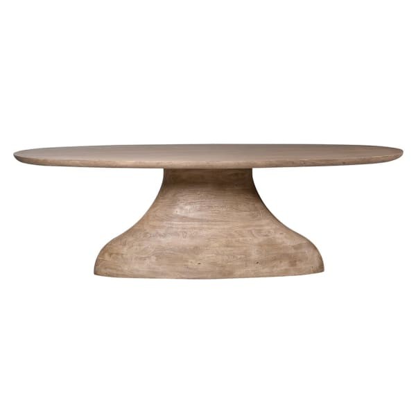 Stół do jadalni drewniany Wave 240x110 cm owalny stół z drewna akacji duży na jednej nodze