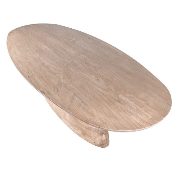 Stół do jadalni drewniany Wave 240x110 cm owalny stół z drewna akacji duży na jednej nodze