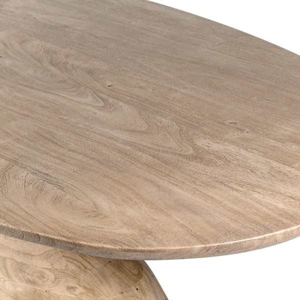 Stół do jadalni drewniany Wave 240x110 cm owalny stół z drewna akacji duży na jednej nodze