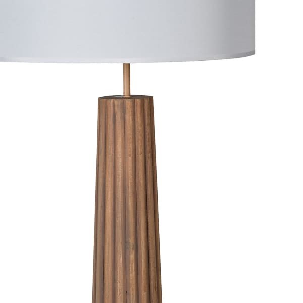 Lampa podłogowa Bardem Poplar 159 cm drewno topoli jasny abażur