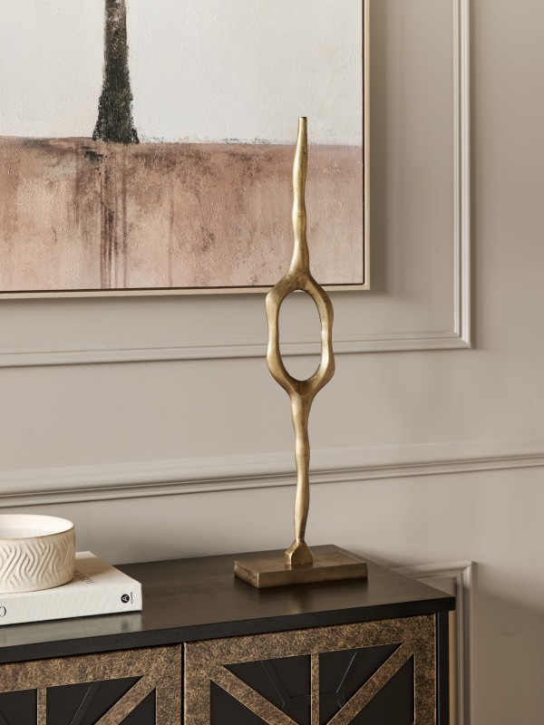 Nowoczesna rzeźba Abstract Brass 76 cm abstrakcyjna rzeźba z aluminium