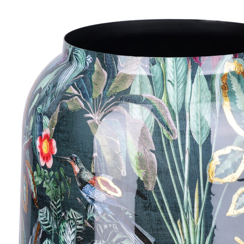 Donica dekoracyjna żelazna - wazon Tropic S 43 cm osłonka na doniczkę motywy dżungli