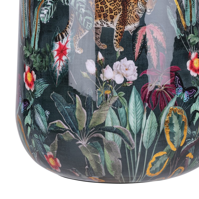 Donica dekoracyjna żelazna - wazon Tropic S 43 cm osłonka na doniczkę motywy dżungli