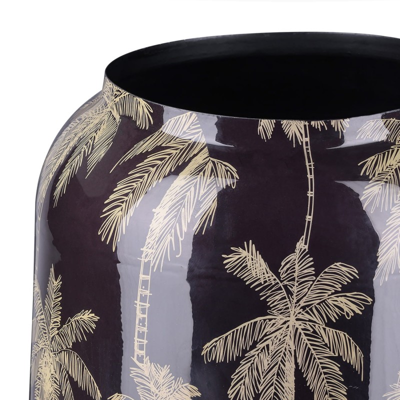 Donica dekoracyjna żelazna - wazon Palm S 43 cm osłonka na doniczkę czerń i złoto