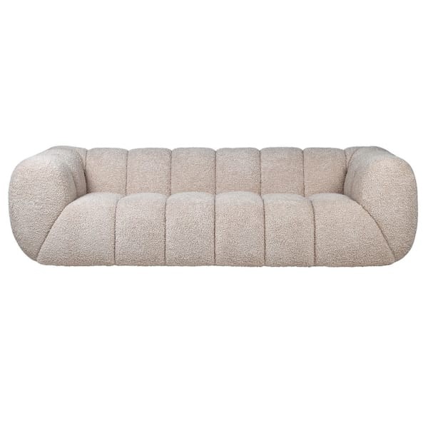 Sofa Nube Beige z zaokrąglonym oparciem i pikowanym siedziskiem