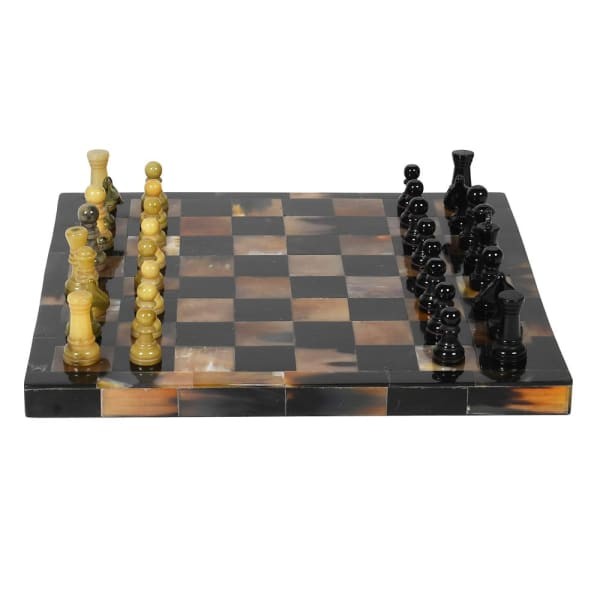 Zestaw szachowy Chester szachy ozdobne 31x31 cm róg dekoracja