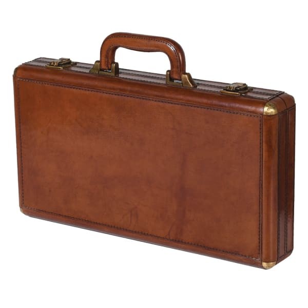 Zestaw do gry dekoracyjny Poker Chester skórzana walizka brąz