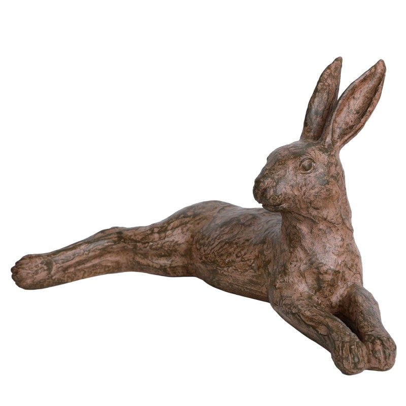 Rzeźba Lying Hare 49 cm zając - dekoracja rustykalna zając żywica