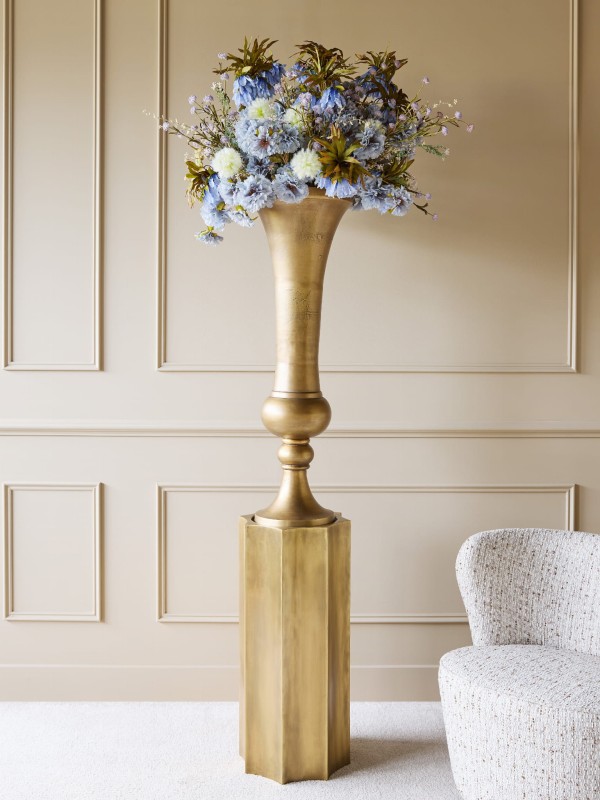 Waza Brockley Brass 101 cm aluminiowa wysoka waza donica metalowa