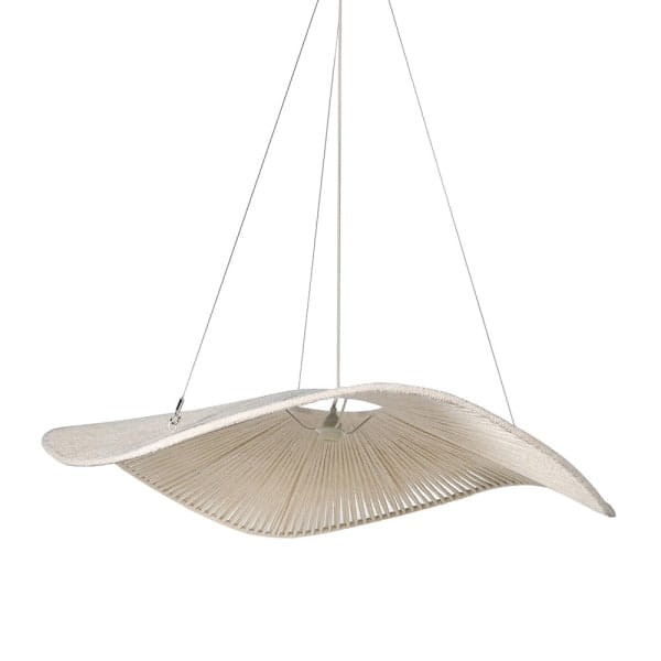 Lampa kapelusz Mayfair Cotton 112 cm bawełna biała lampa boho