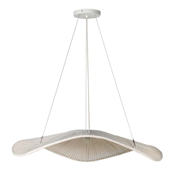 Lampa kapelusz Mayfair Cotton 112 cm bawełna biała lampa boho