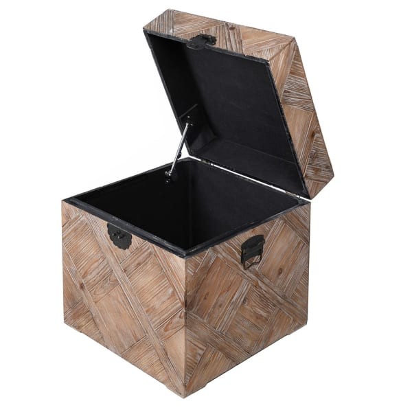 Drewniana skrzynia dekoracyjna Fir 49 cm - kufer dekoracyjny do przechowywania