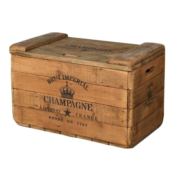 Limitowana skrzynia dekoracyjna Champagne unikat 76 cm - kufer dekoracyjny do przechowywania